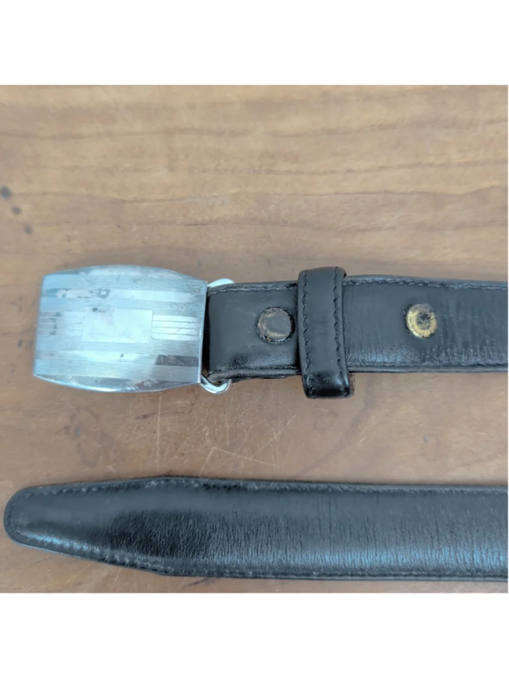 Vintage Leather Belt With Hayward Sterling Slide Buckle